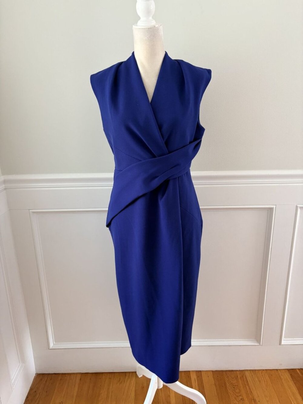 The Fold London Cetara Dress Sheath Cobalt Blue UK 12 US 8